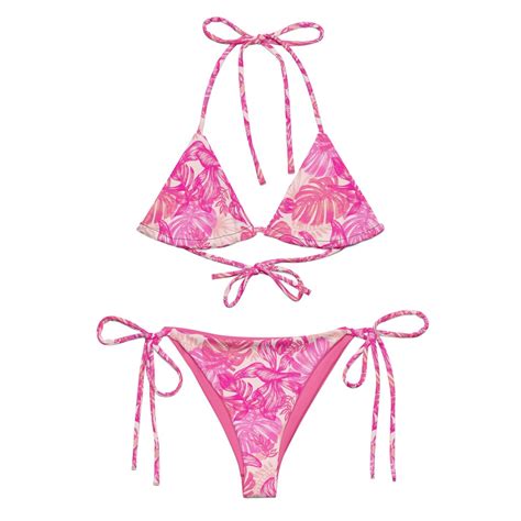 Pink Miami Recycled String Bikini Size XS XL Etsy