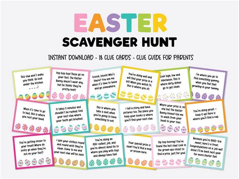 Outdoor Easter Treasure Hunt Clues Easter Scavenger Hunt For Kids