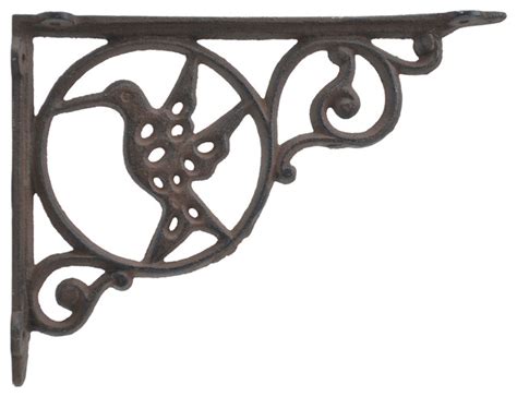 Wall Shelf Bracket Hummingbird In Circle Cast Iron Deep