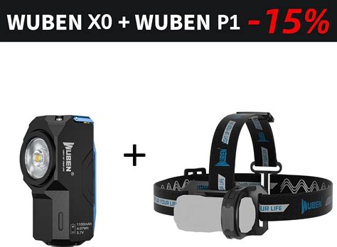 WUBEN X0 Rechargeable Mini Flashlight Bundle X0 Adjustable Headlamp ...