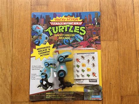 1989 TMNT Wacky Action Motorized Mouser, mint on card, punched, light shelf wear. | Teenage ...