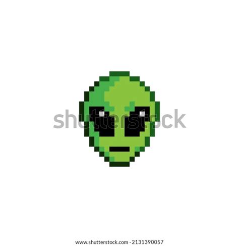 Pixel Art Green Gray Cartoon Alien Stock Vector (Royalty Free ...