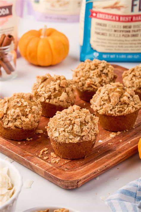 Pumpkin Muffins With Coconut Flake Streusel Topping A Classic Twist