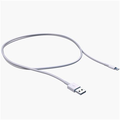 Apple Lightning Cable Model Turbosquid 1602084