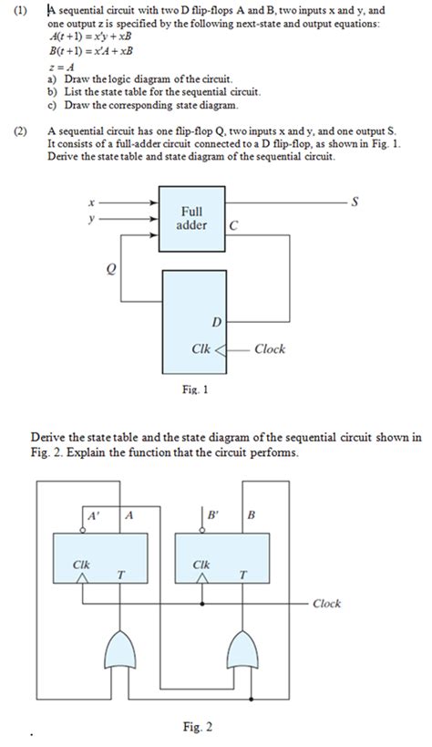 Solved A Sequential Circuit With Two D Flip Flops A And B Chegg