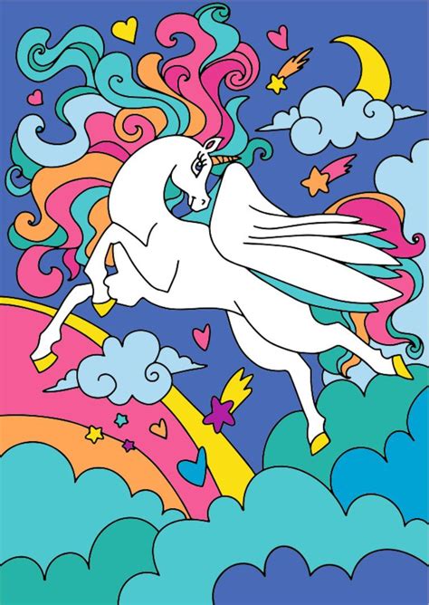 Раскраска «Единорог в звездах" для печати (А4) / ВЫСОКОЕ КАЧЕСТВО ...