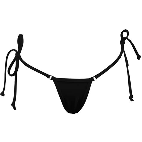 Fashion Black Ties At Hips String Bikini Swimsuit Bk
