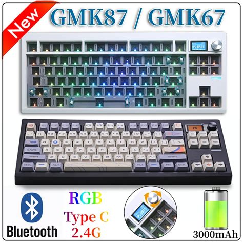 Kit Teclado Mec Nico Sem Fio Bluetooth Estrutura De Junta Hot Swappable Diy Via Program Vel