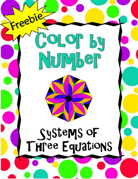 Systems Of Three Equations Color By Number Funrithmetic