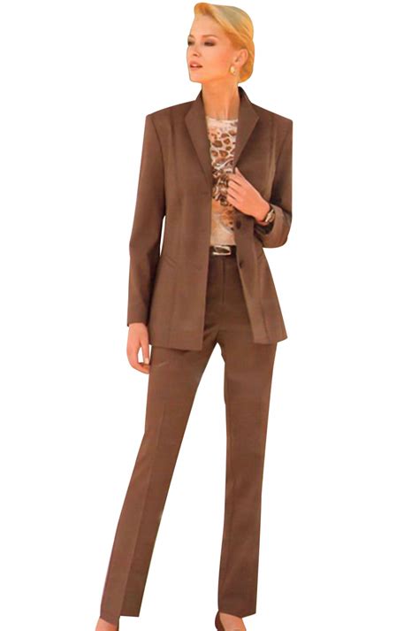 Womens Bespoke Brown Pant Suit