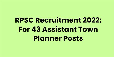 RPSC Recruitment 2022 For 43 Assistant Town Planner Posts ONLINEMMMUT