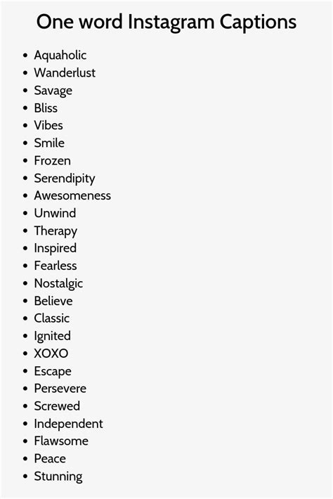 Pin On One Word Instagram Captions One Word Instagram Captions