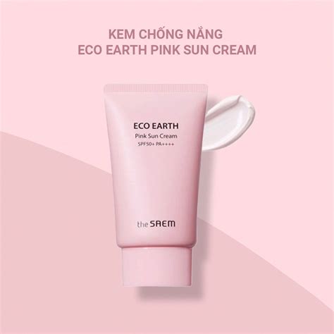 Kem Chống Nắng THE SAEM Eco Earth Pink Sun Cream 50ml