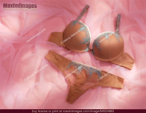 Beige Lingerie Lace Underwear Stock Photo MXI