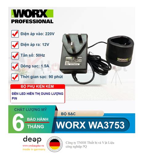 Pin Li Ion 20V 4 0Ah Worx WA3595 Piqi3 Thietbinhapkhau C