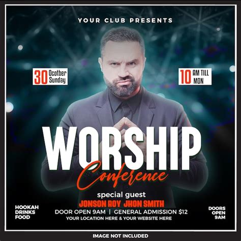 Premium PSD Free Psd Worship Conference Flyer Social Media Post Or