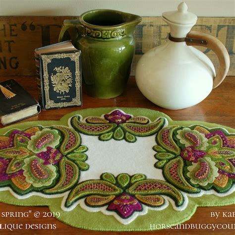 Wool Applique Pattern Jacobean Heart Embroidery Pattern Etsy