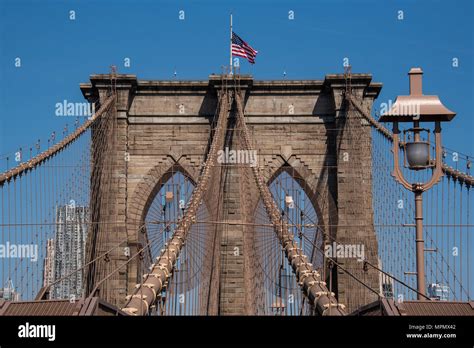 The Brooklyn Bridge Built Between 1869 And 1883 Connects Manhattan