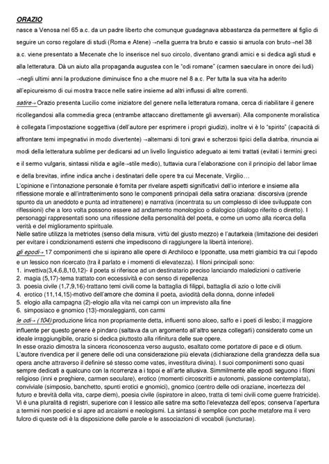 Orazio e Tibullo, vita e opere | Schemi e mappe concettuali di Latino
