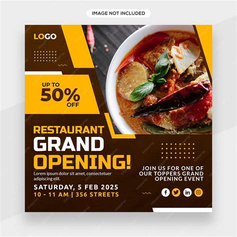 Premium Psd Grand Opening Restaurant Banner Or Social Media Promotion