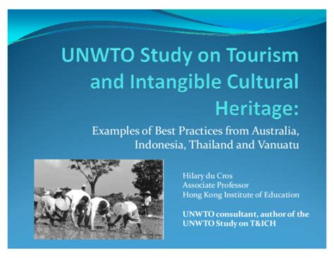 (PPT) UNWTO Study on Tourism and Intangible Cultural Heritage:Examples of Best Practices from ...