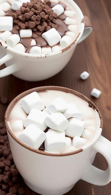 Premium AI Image Hot Chocolate With Mini Marshmallows