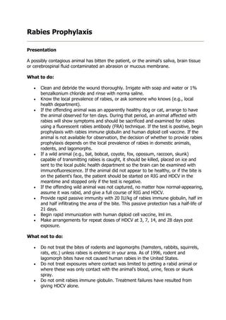 rabies prophylaxis