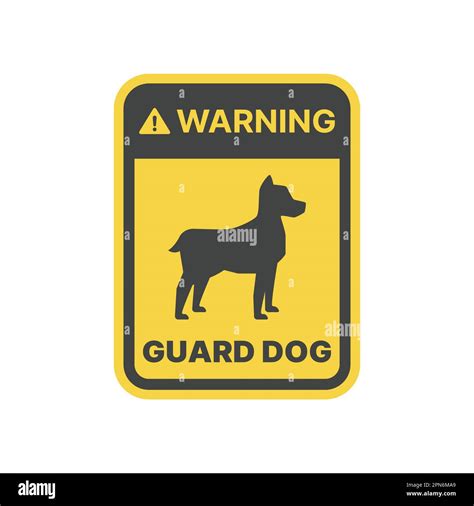 Beware Dog Yellow Vector Sign Warning And Caution Guard Dog Label