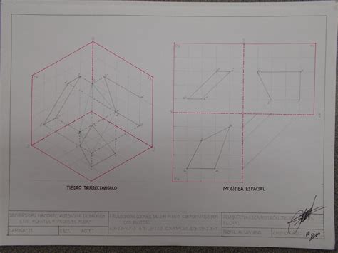 DIBUJO CONSTRUCTIVO II LÁMINA 11 PROYECCIÓN DE UN PLANO CONFORMADO