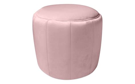 Ziva Blush Velvet Ottoman Bobs Discount Furniture And Mattress Store