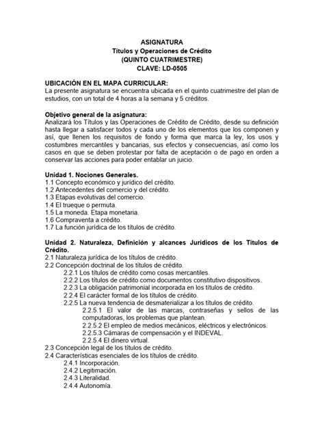 Títulos Y Operaciones De Crédito Pdf Pagaré Bancos