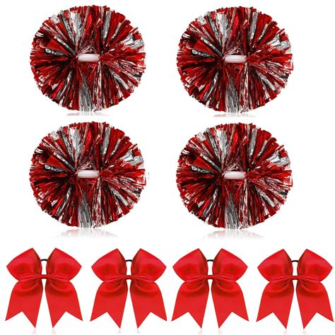 Izeyal 14 Inch Cheerleading Pom Poms Cheer Pom Poms With Baton Handle
