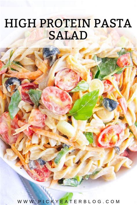 This High Protein Pasta Salad With Olives And Herbs Is An Easy Make