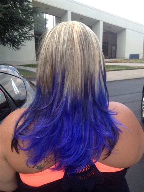 Blue/blond ombre | Long hair styles, Blonde, Hair styles