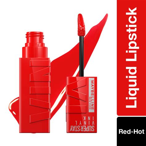 Maybelline Superstay Vinyl Ink Liquid Lipstick Red Hot High Shine That Lasts For Hrs