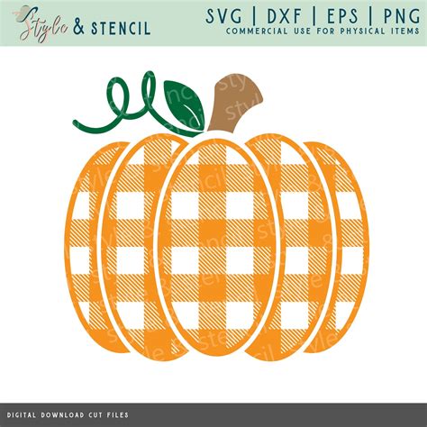 Plaid Pumpkin Svg Buffalo Plaid Pumpkin Svg Pumpkin Svg Fall Svg