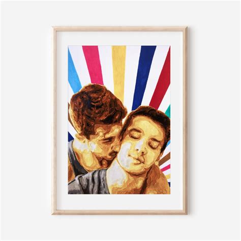 Gay Couple Kissing Watercolor Art Print Same Sex Couple Gift Same Sex Marriage Love Is Love