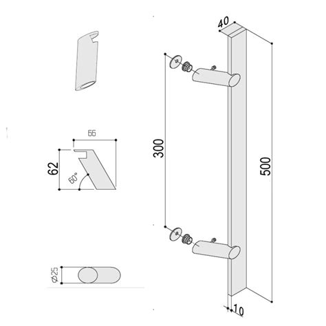 Fimet Inclined Squared Pull Door Handle Singapore 841r