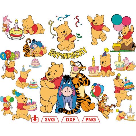 Winnie The Pooh Birthday Svg Tigger Svg Piglet Svg Png Inspire Uplift