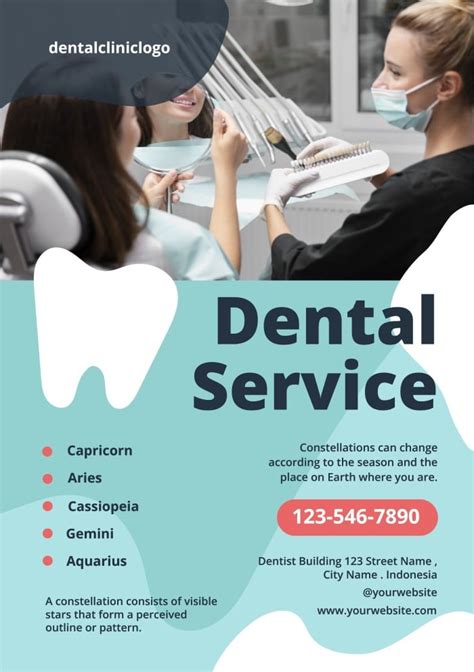 Free Professional Waves Dental Service Flyer Template