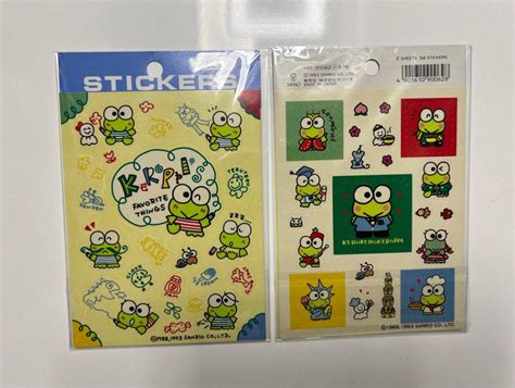 （每set ）vintage Sanrio Keroppi Stickers 絕版 大眼蛙 青蛙 貼紙 （一set 2張） 興趣及遊戲