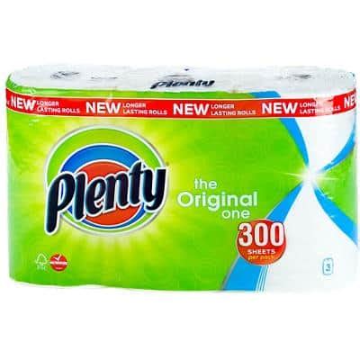 Plenty White Kitchen Roll 300 Sheets 3 Rolls Kearney Meats