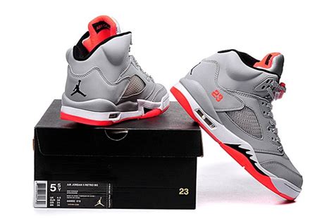 Nike Girls Air Jordan 5 Retro Gg Wolf Grey Black Hot Lava White 440892 018 Air Jordan V High