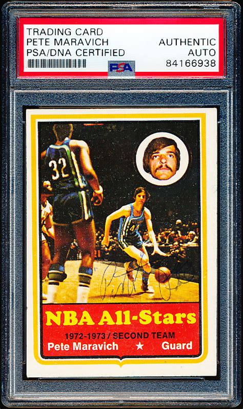 Lot Detail 1973 74 Topps Basketball 130 Pete Maravich Autographed