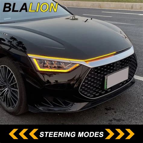 Blalion Car Hood Light Strip Dynamic Daytime Running Light Start Scan