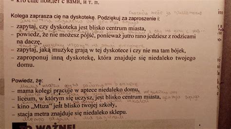 Zad 20 Kolega zaprasza cie na dyskotekę Podziękuję za zaproszenie i