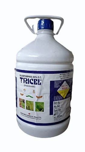 5 Ltr Liquid Tricel Insecticide Chlorpyriphos 20 Ec Bottle At Rs