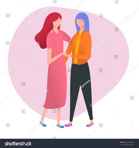 Two Woman Hugging Lesbian Couple Isolated Stock Vector Royalty Free 1558993355 Shutterstock