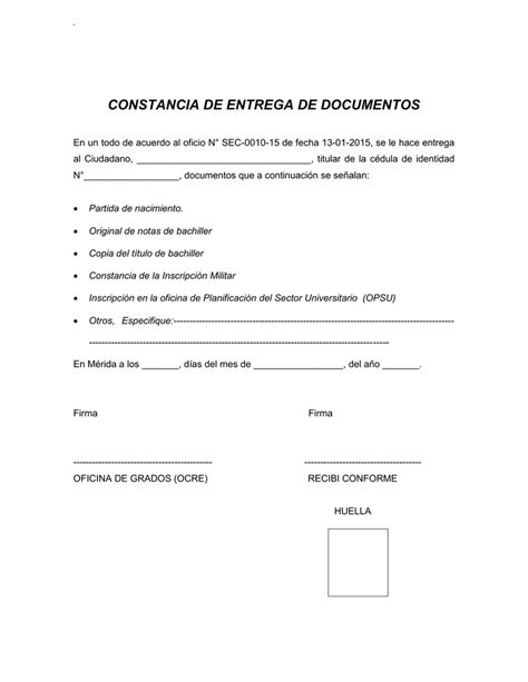 Constancia De Entrega De Documentos Hot Sex Picture