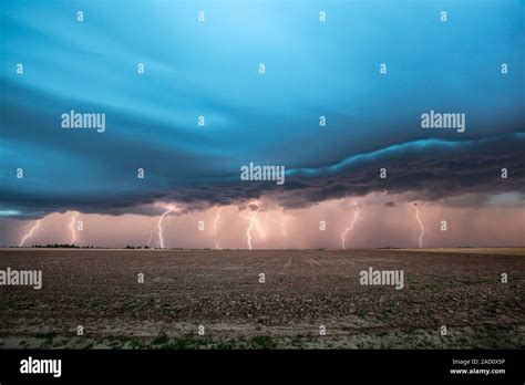 Thunderstorm View Of Lightning Strikes During A Thunderstorm